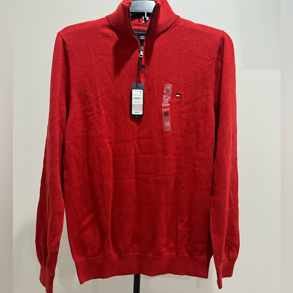 NWT Tommy Hilfiger Men's Quarter-Zip Knit Pullover Sweater XS